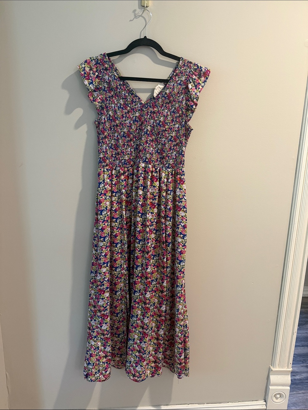 MELLODAY Floral Maxi Dress in Pink and Blue